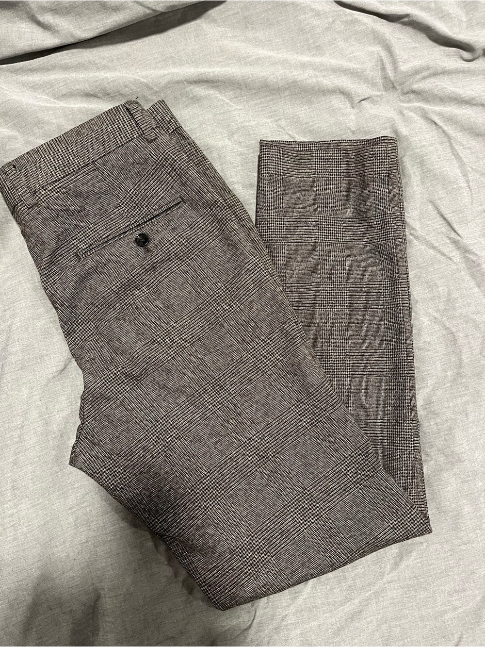 H&M Men's Glen Plaid Dress Pants in Gray and Black